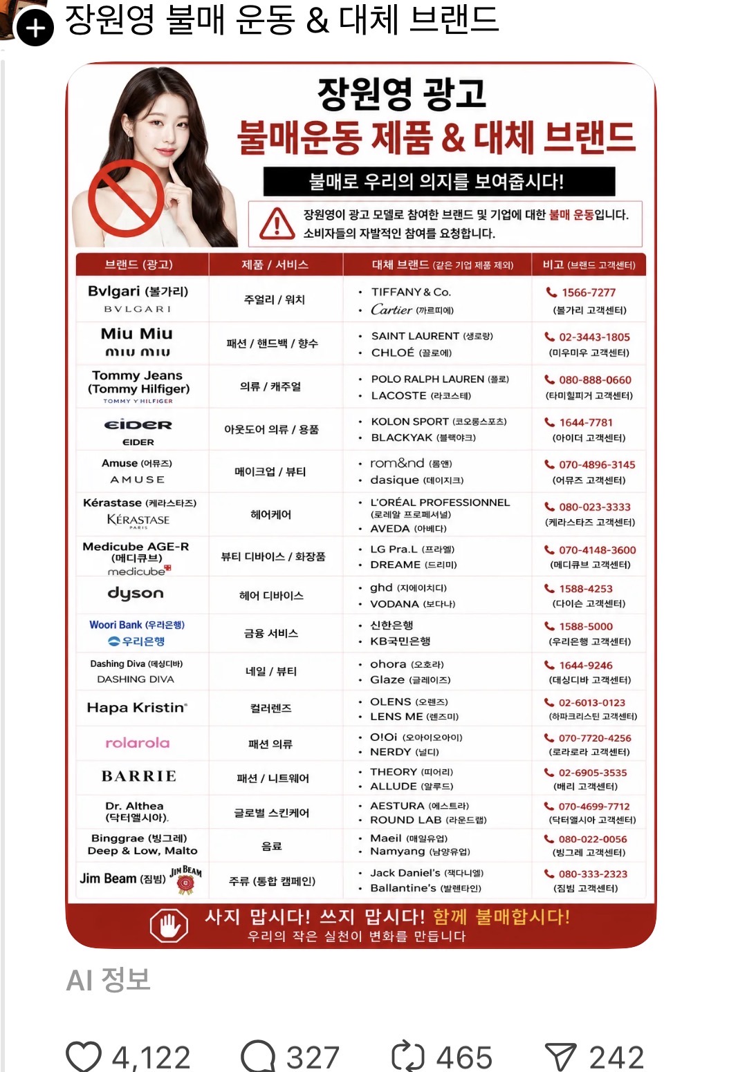 [마플] 스레드 우파들이 유재석 아이유 장원영 박보영 광고 제품들 불매한다던데 | 인스티즈