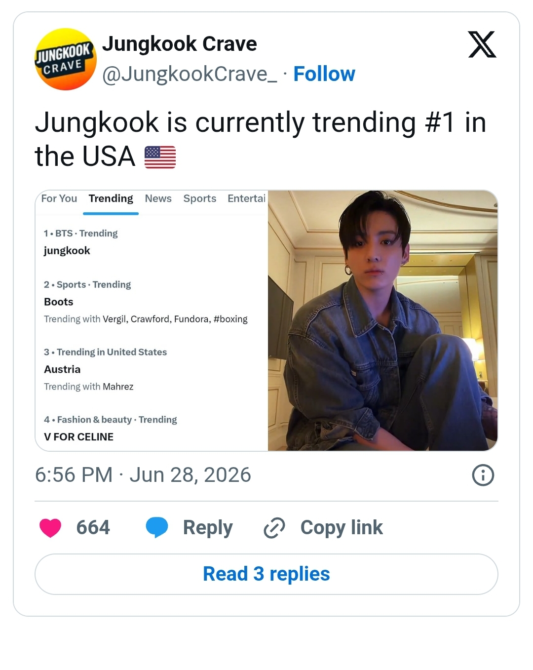 [잡담] 정국 미국 트렌딩 1위했다ㅋㅋ | 인스티즈