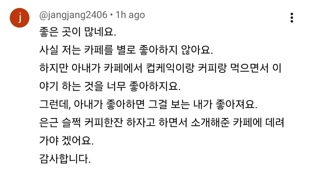 어느 유튜버의 대전 카페투어 영상에 달린 댓글 | 인스티즈