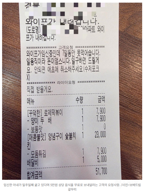 "임신한 아내 7일 굶어" 공짜 치킨+떡볶이 요청...이걸 믿어? 말아? | 인스티즈