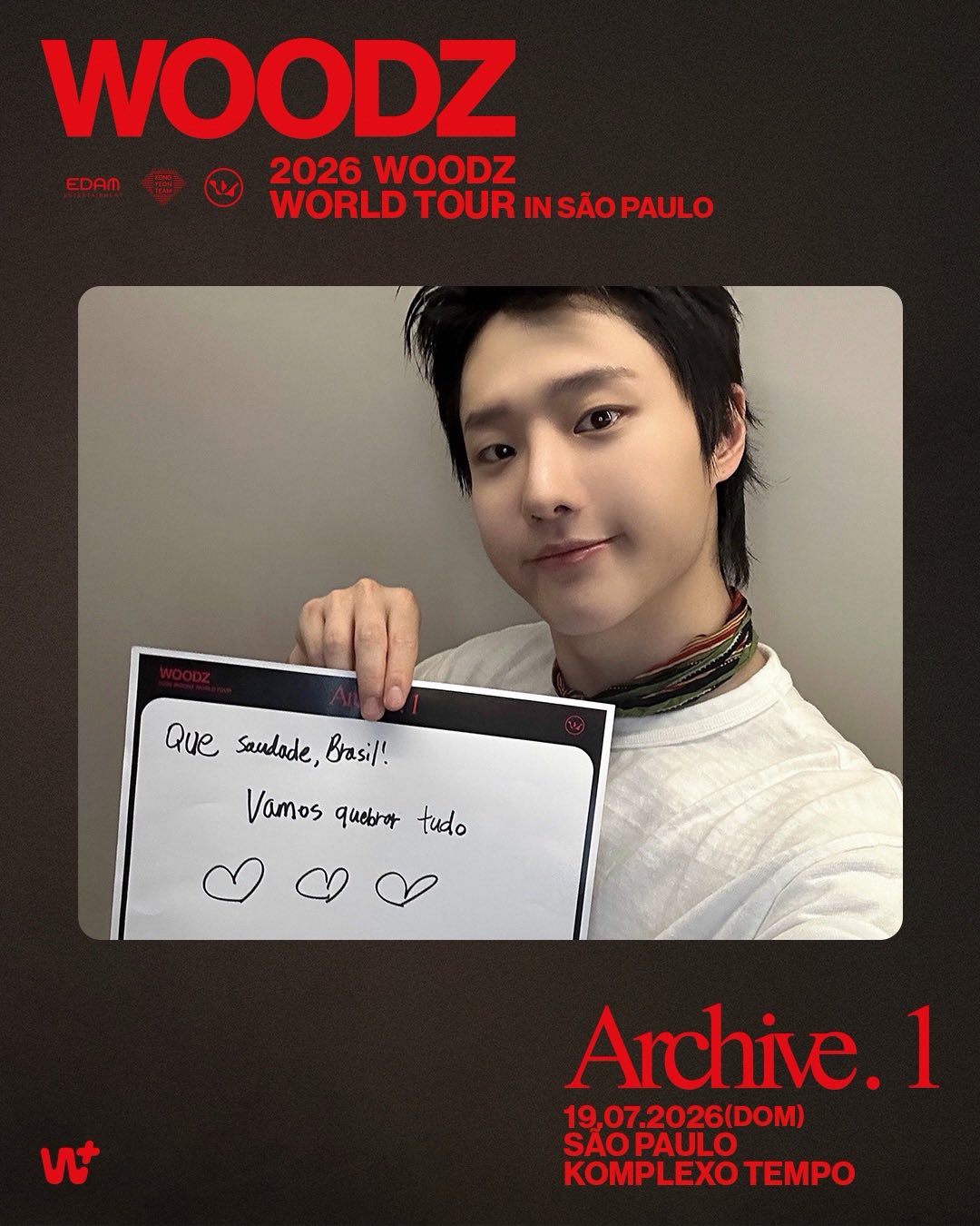 19일(일), 🧡💙우즈WOODZ World tour ARCHIVE. 1 - SAO PAULO | 인스티즈