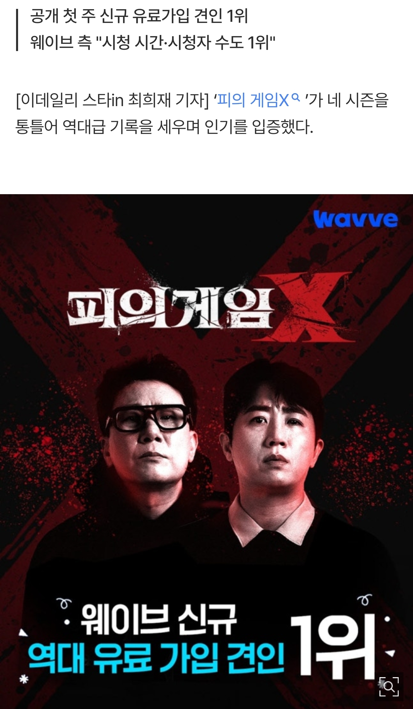 [잡담] '피의 게임X', 전 시즌 통틀어 역대 최고 기록 | 인스티즈