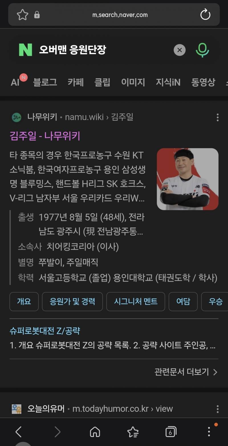 [잡담] 아니 쥘매 인스타에 올라온 거 보고 기사 보고 싶어서 오버맨 응원단장 검색했는데 | 인스티즈