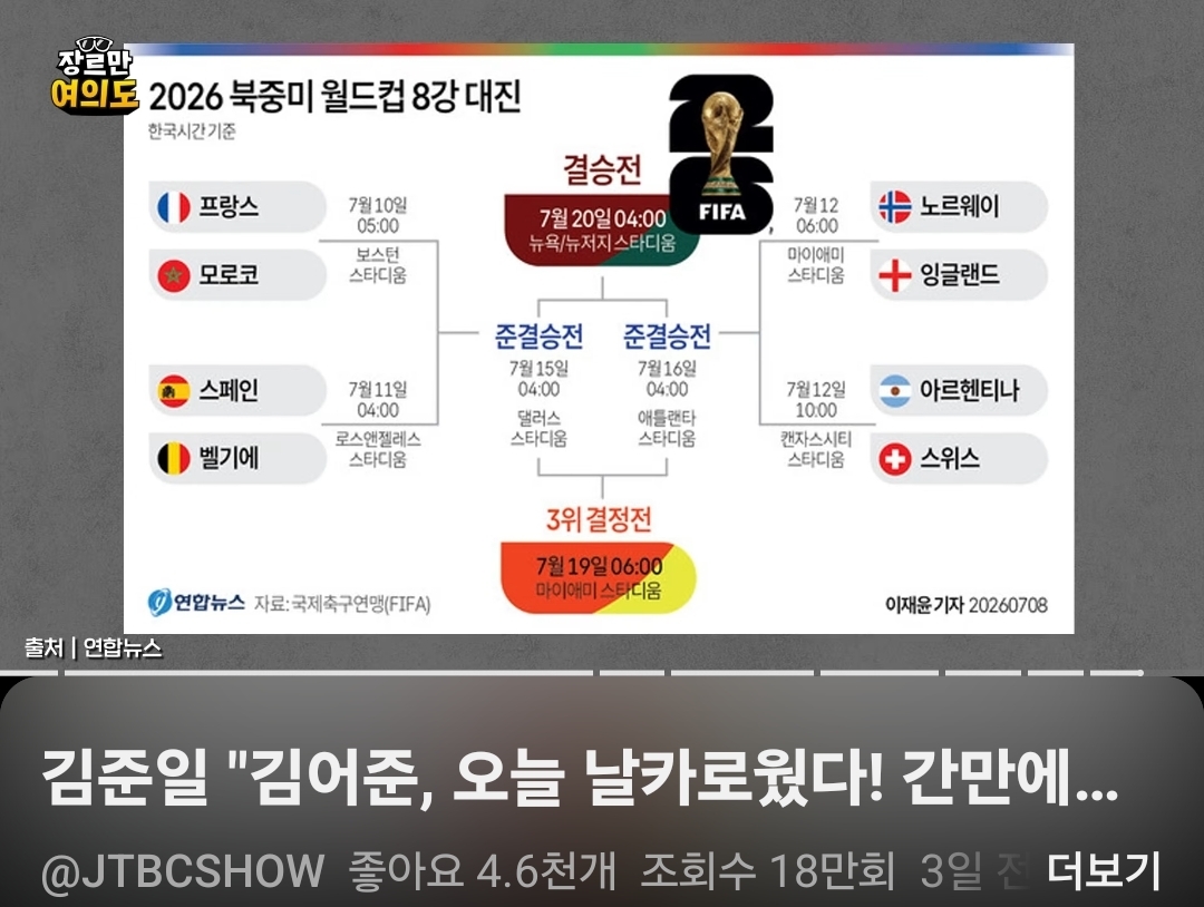 [잡담] JTBC 장르만여의도가 예측한 월드컵 우승팀 | 인스티즈