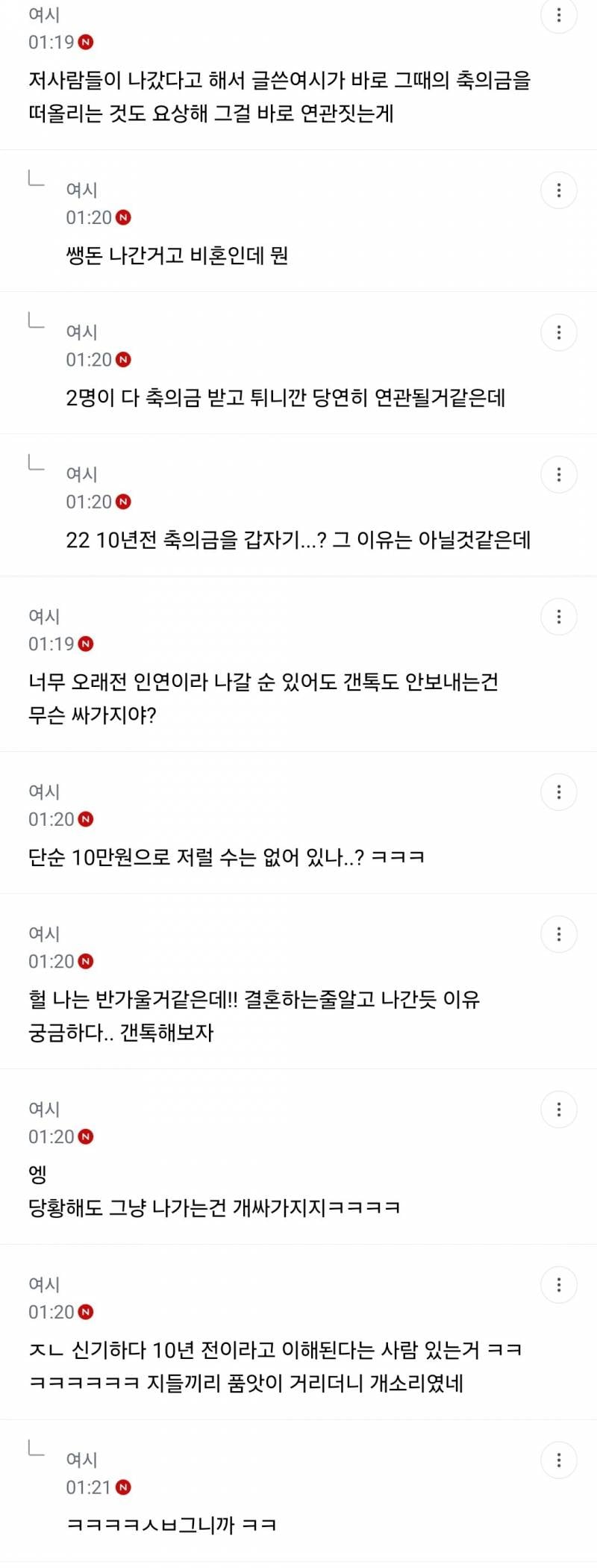 현재 여시 터트린 축의금 손절....JPG | 인스티즈