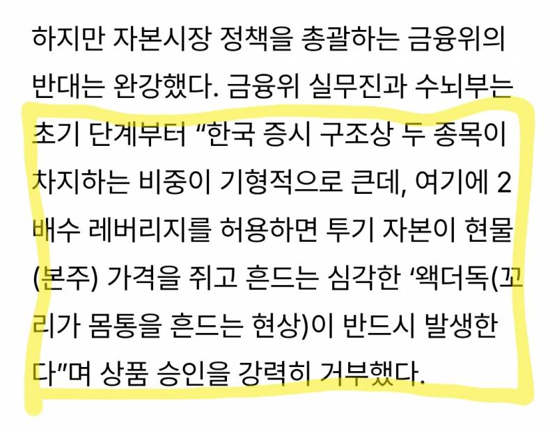 [잡담] 금융위가 강하게 반대한 레버리지 정부가 통과시킨것 | 인스티즈