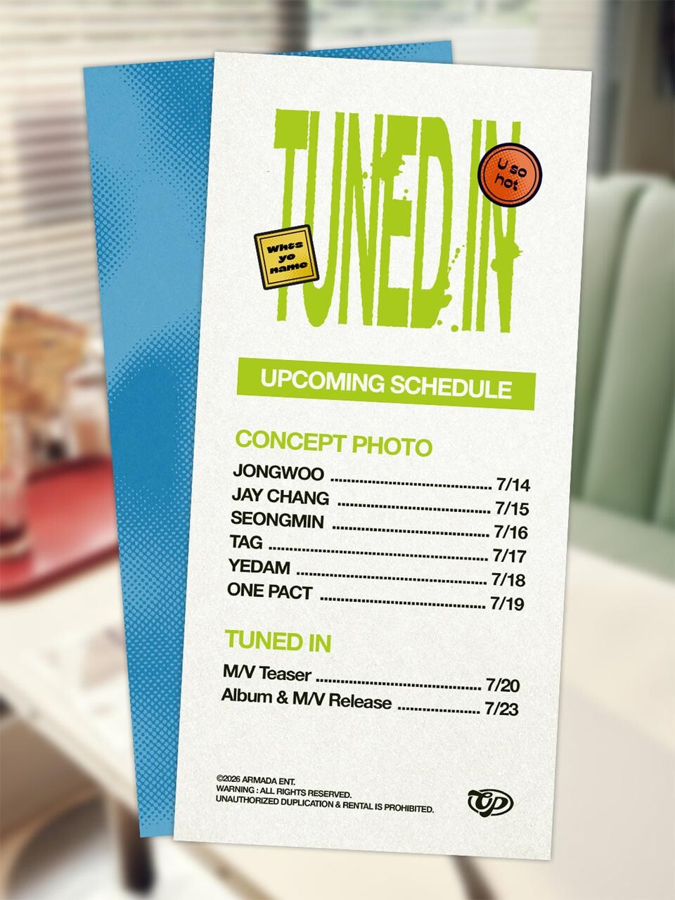 [정보/소식] 원팩트, 새 싱글 'TUNED IN' 스케줄러로 컴백 카운트다운 | 인스티즈
