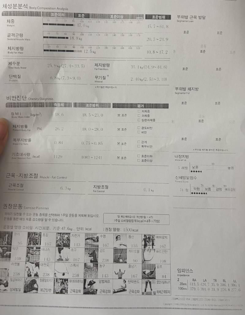 [잡담] 이거 내 인바디인데 이러면 웨이트+유산소 같이 해야 돼? | 인스티즈