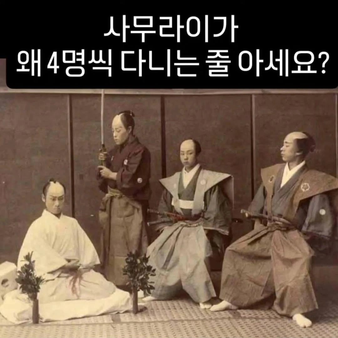 [잡담] 사무라이가 4명씩 다니는 이유 | 인스티즈