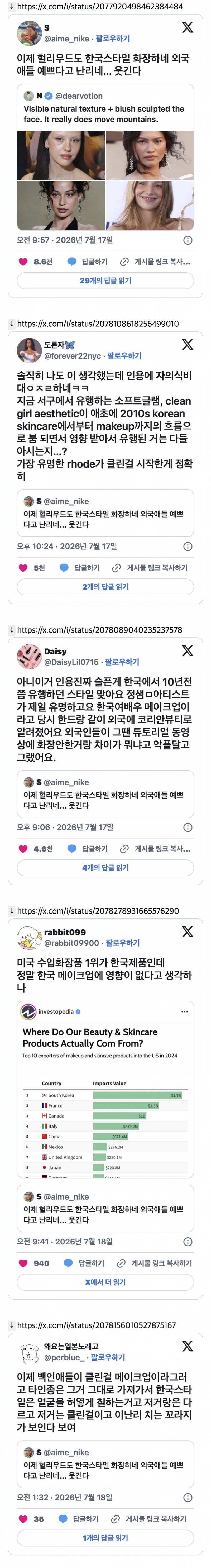 이제 헐리우드도 한국스타일 화장하네 외국애들 예쁘다고 난리네… 웃긴다 | 인스티즈