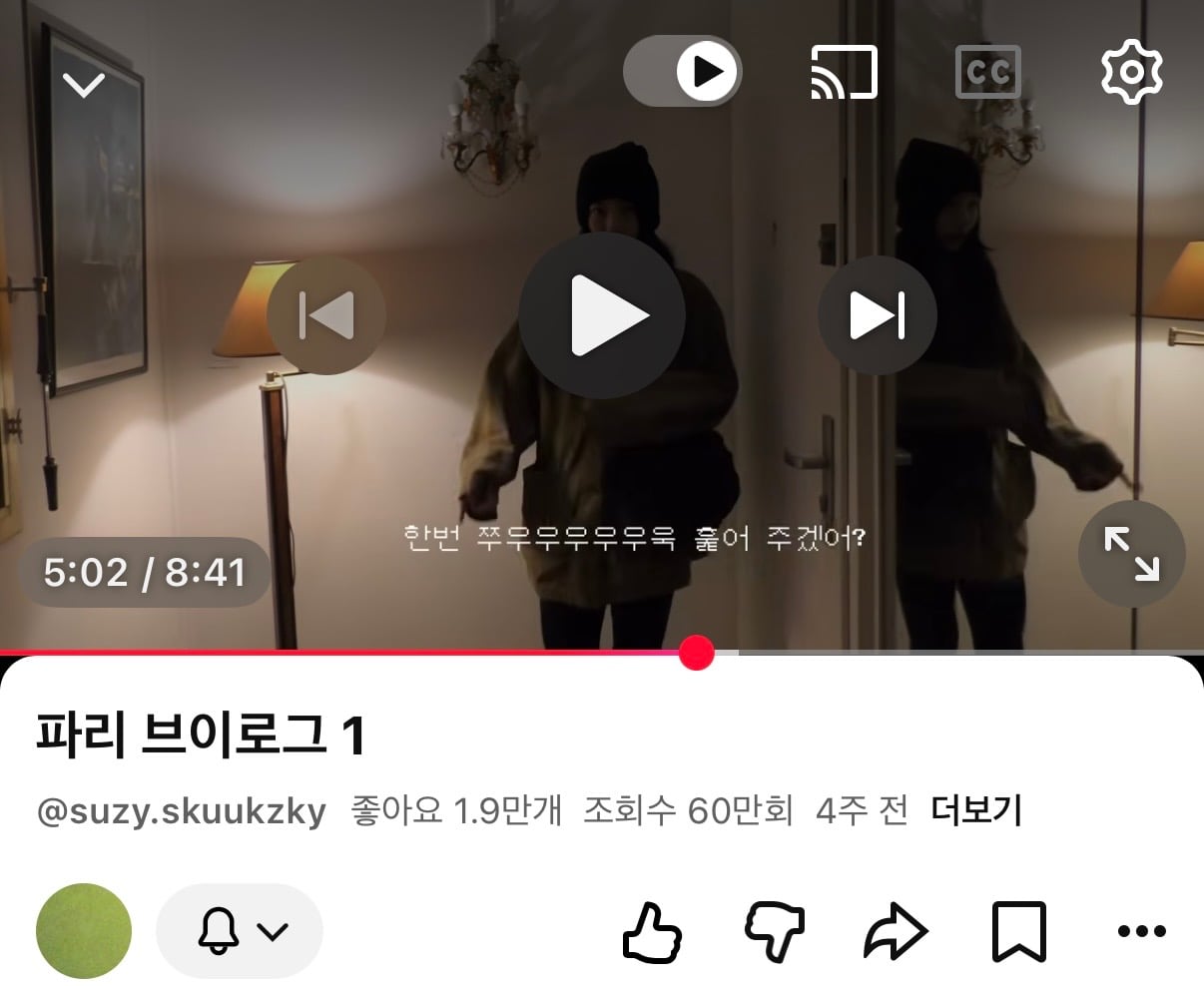 [잡담] 수지 파리 브이로그 자막 폰트 뭔지 아는 익잇니… | 인스티즈