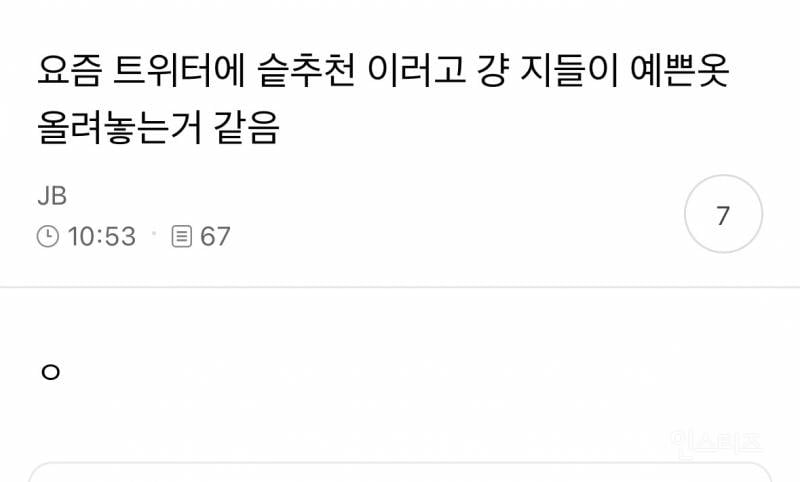 요즘 트위터에 슽추천 이러고 걍 지들이 예쁜옷 올려놓는거 같음 | 인스티즈