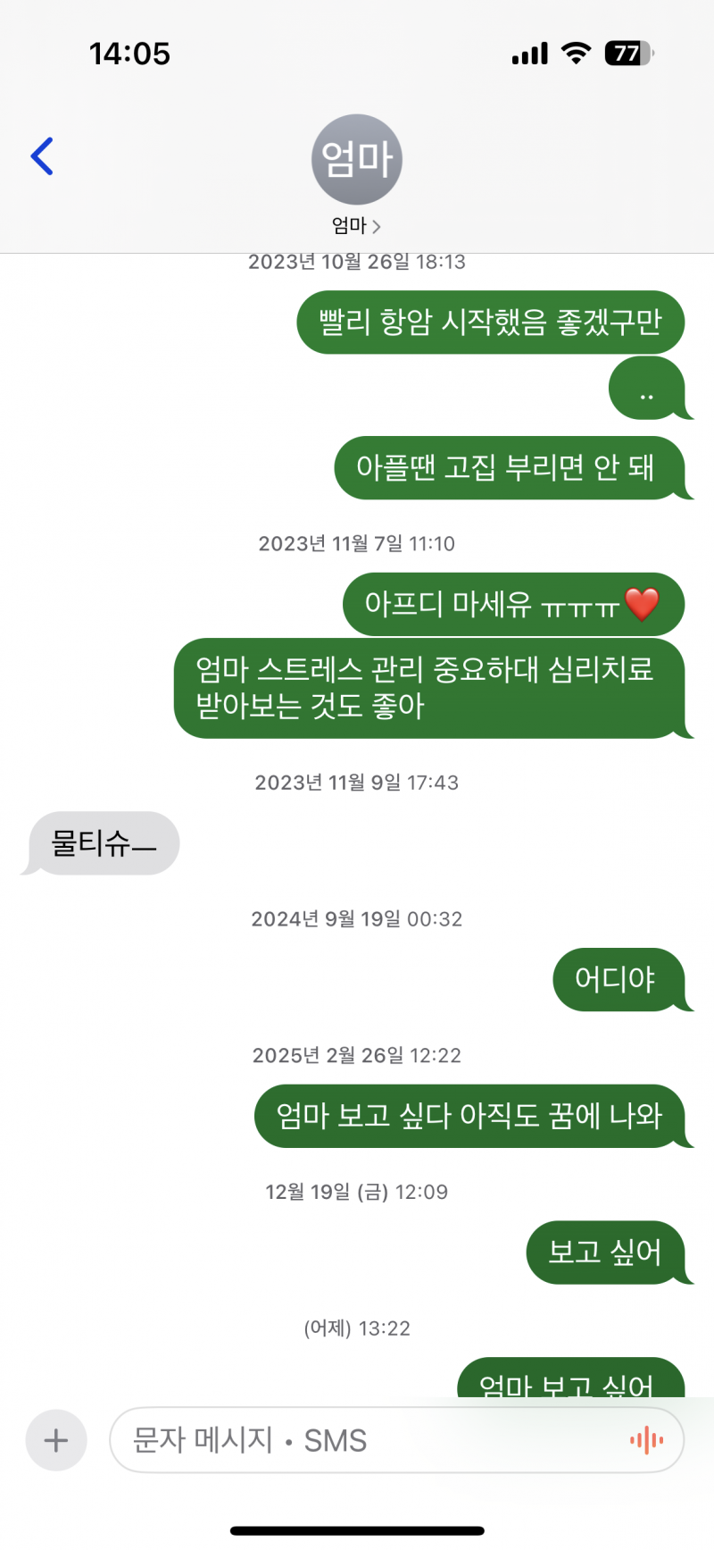 [잡담] 예전에는 돌아가신 부모님한테 문자+카톡 하는거 이해 잘 안 됐는데 내 상황이 되니까 이거라도 절실하다,, | 인스티즈