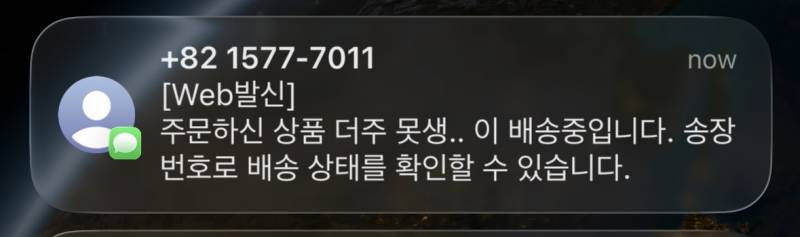 [잡담] 아니 배송 문자 약간 보여주는거 보고 놀랬네 | 인스티즈
