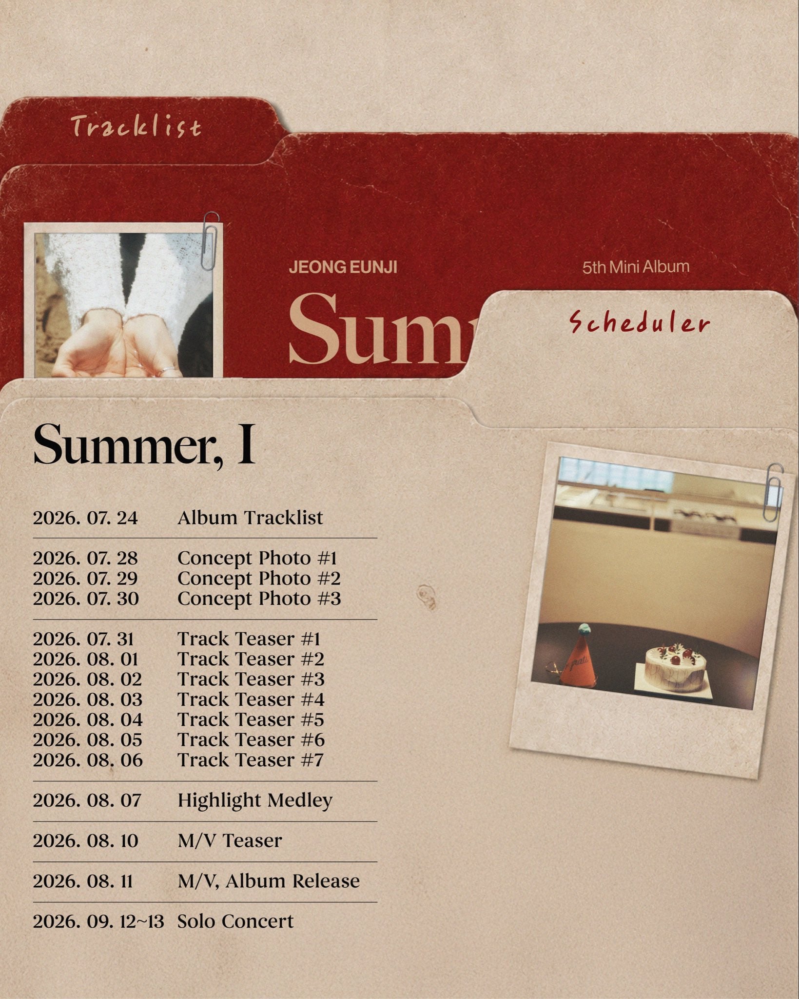 [정보/소식] 정은지 5th Mini Album <Summer, I>ALBUM SCHEDULER | 인스티즈
