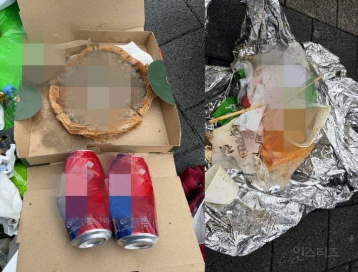 개표소 봉쇄 시위 49일째…곰팡이 피자에 구더기 '득실' 쓰레기 몸살 | 인스티즈