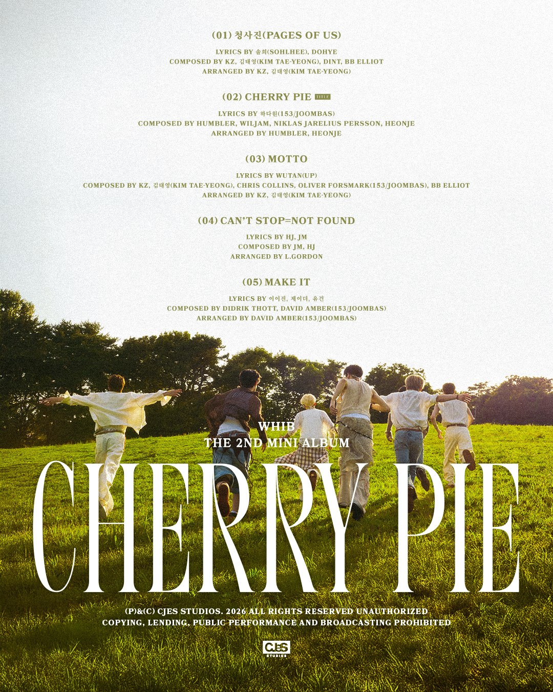 [정보/소식] 휘브, 미니 2집 'CHERRY PIE' 트랙리스트 공개…자작곡부터 팬 요청곡까지 총 5곡 수록 | 인스티즈