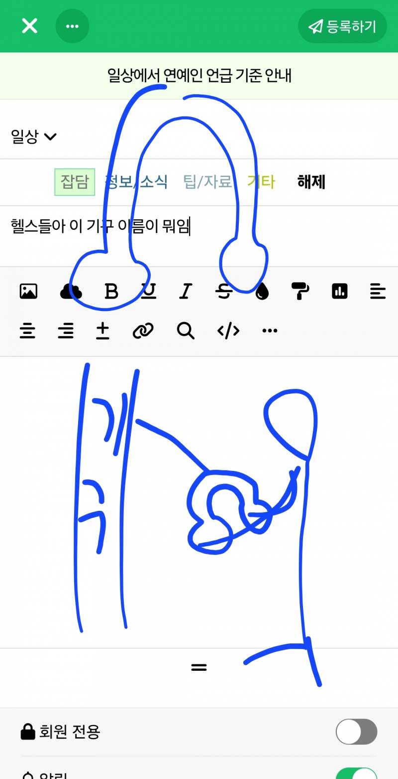 [잡담] 헬스들아 혹시 이 기구 이름이 뭐임 | 인스티즈