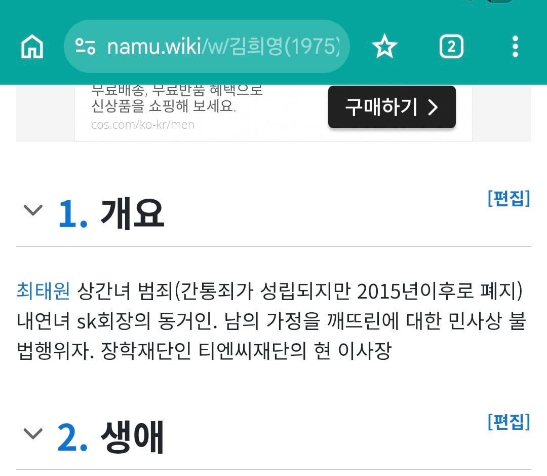 [잡담] 최태원 내연녀? 이 사람 나무위키 설명 웃기네ㅋㅋ | 인스티즈