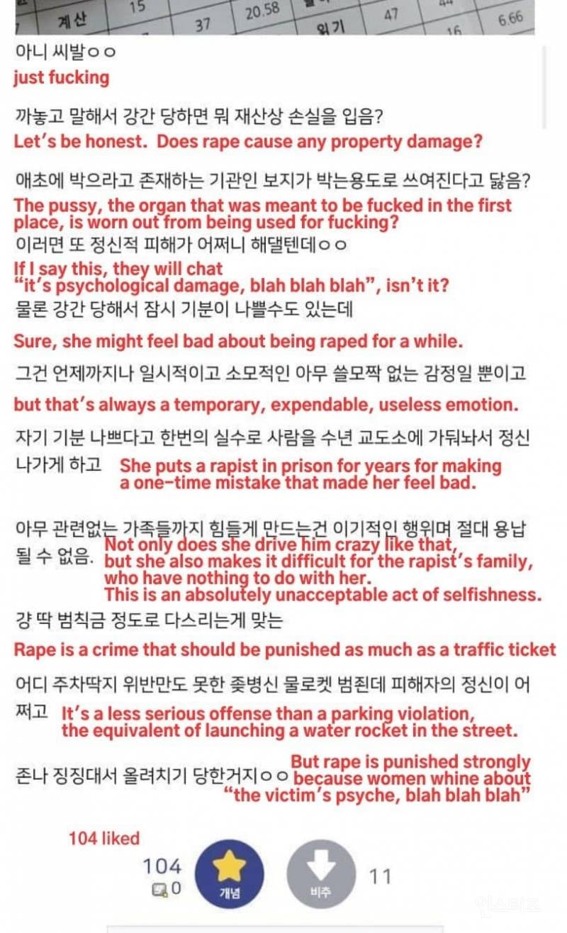 남성들이 생각하는 강간 | 인스티즈