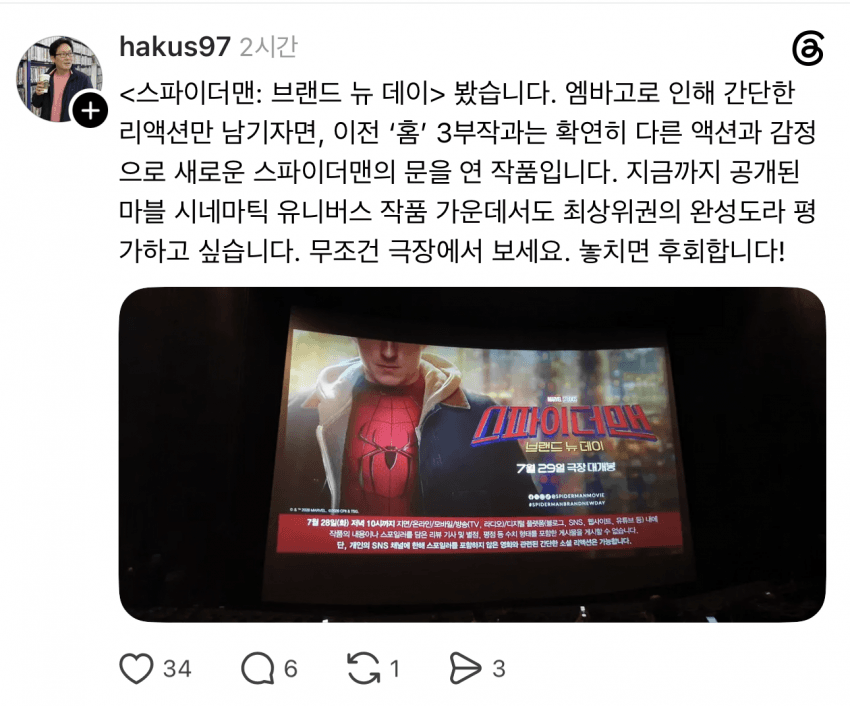 [후기] 스파이더맨 국내 언론 배급 시사 후기 | 인스티즈