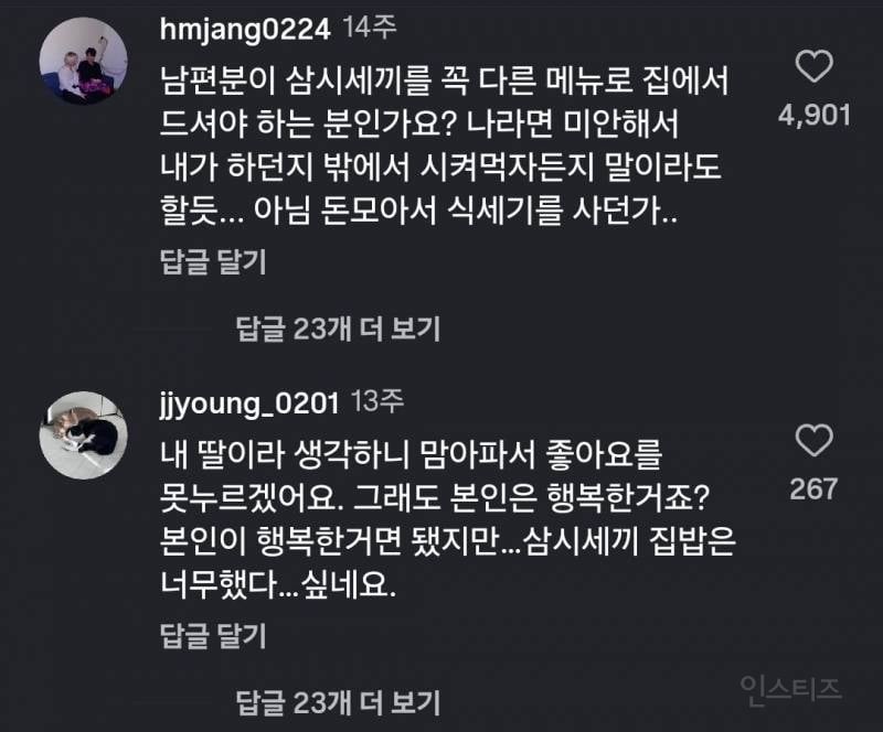 26살 주부 남편 밥차리는데 악플 | 인스티즈