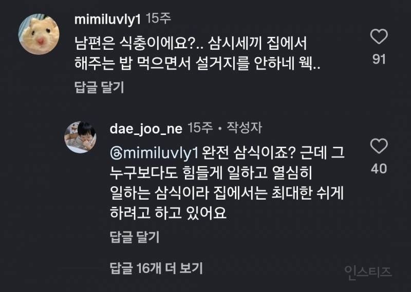 26살 주부 남편 밥차리는데 악플 | 인스티즈