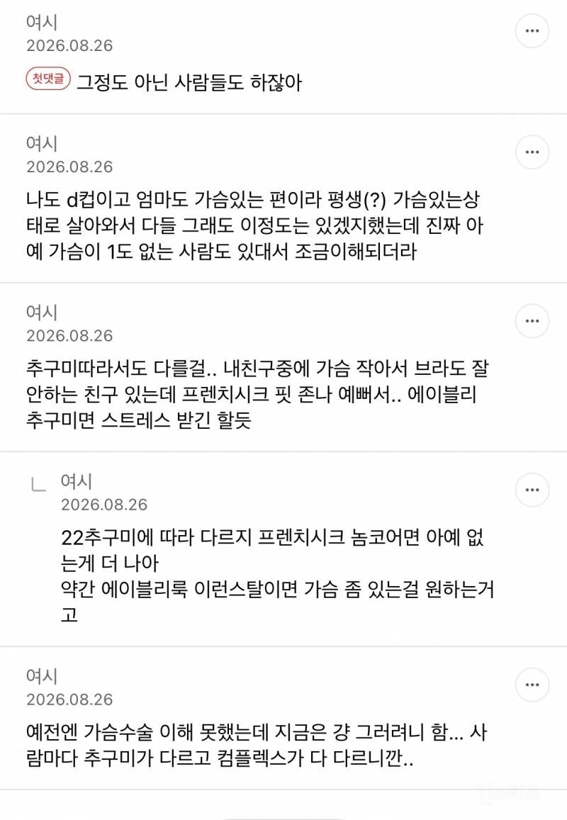 가슴수술 옷핏땜에 한다는거 뭔말인진알겟음 | 인스티즈