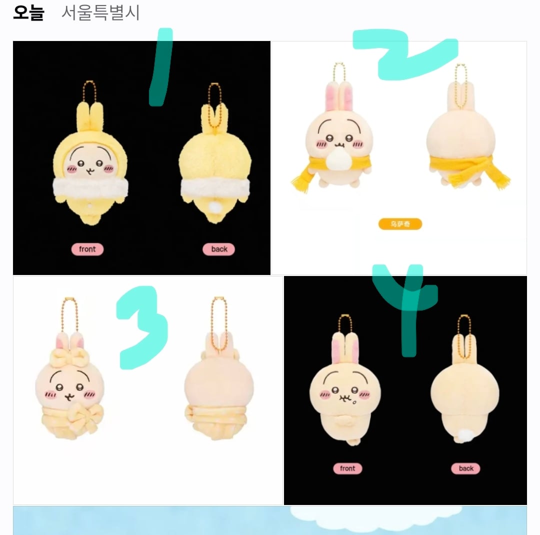 [잡담] 우사기 굿즈 사려고 하는데 이중 2개 골라봐.. | 인스티즈