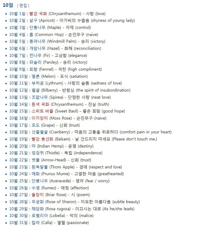 생일 날짜별 탄생화 의미.jpg | 인스티즈