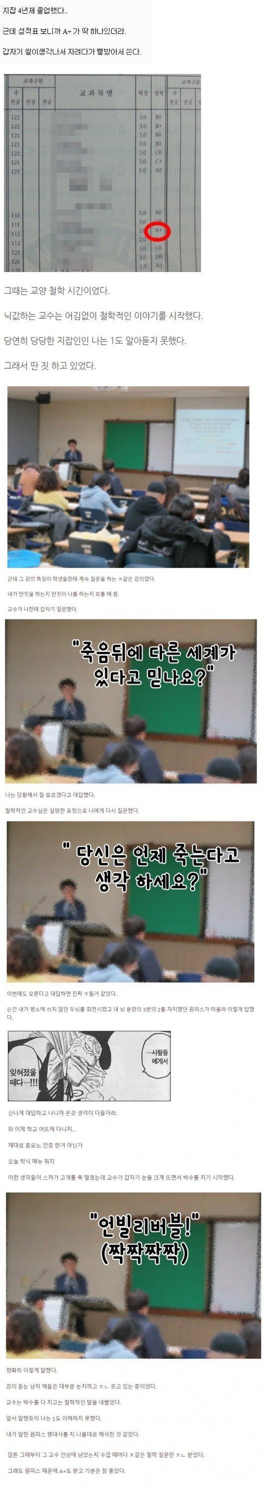 원피스로 A+ 학점을 받은 대학생 | 인스티즈
