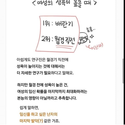 여자의 성욕이 4배 더 왕성한 날.jpg | 인스티즈