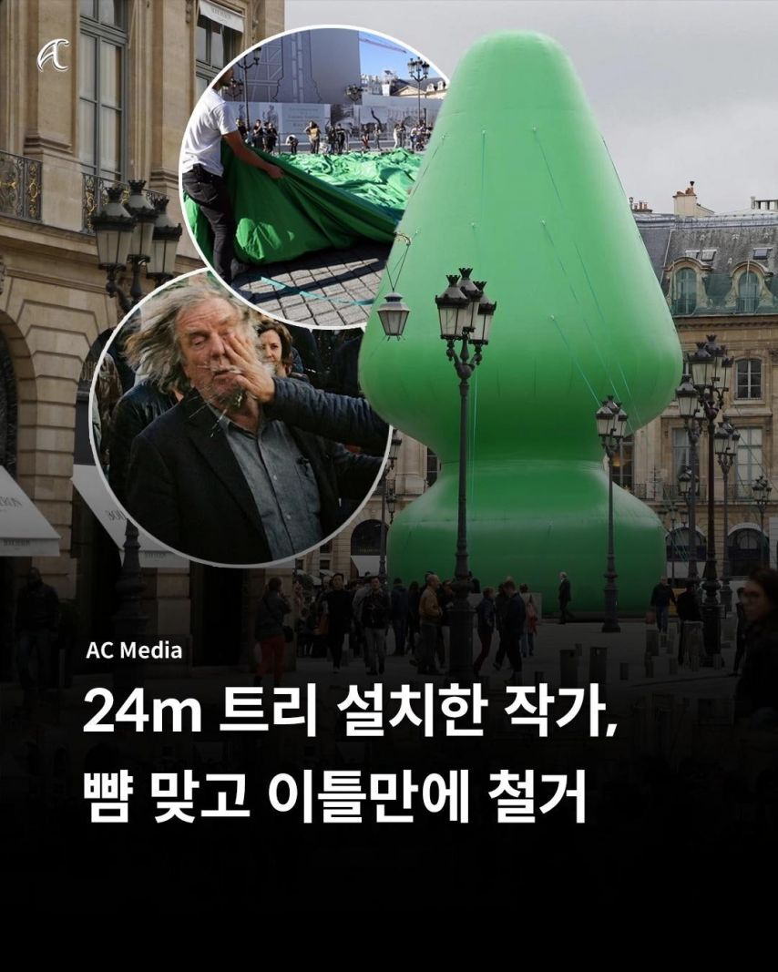 프랑스에서 트리 설치하다 뺨맞고 철거 | 인스티즈