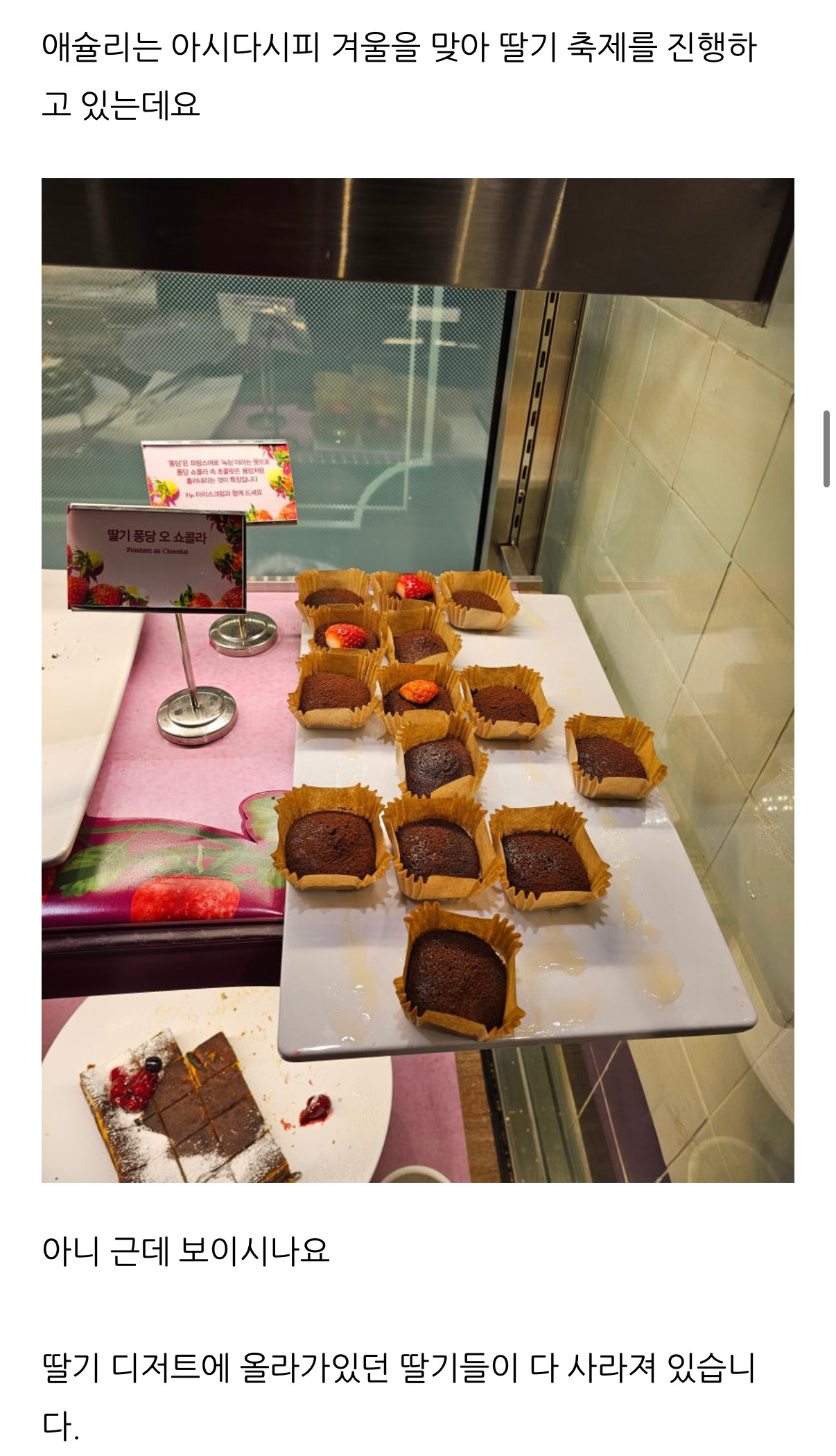 애슐리 퀸스 딸기축제 후기 정말 웃기다 .twt | 인스티즈