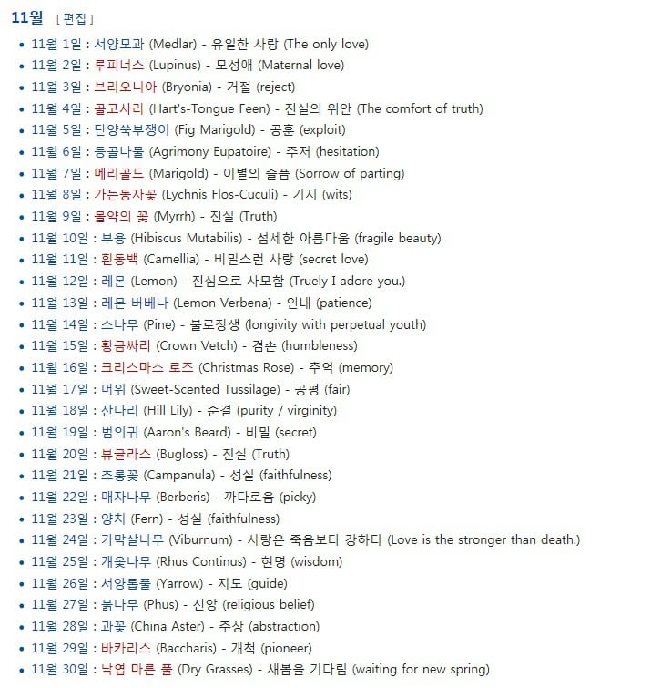 생일 날짜별 탄생화 의미.jpg | 인스티즈