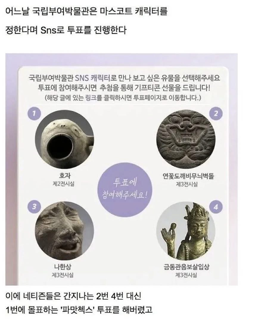 국립부여박물관 마스코트 투표 레전드 | 인스티즈
