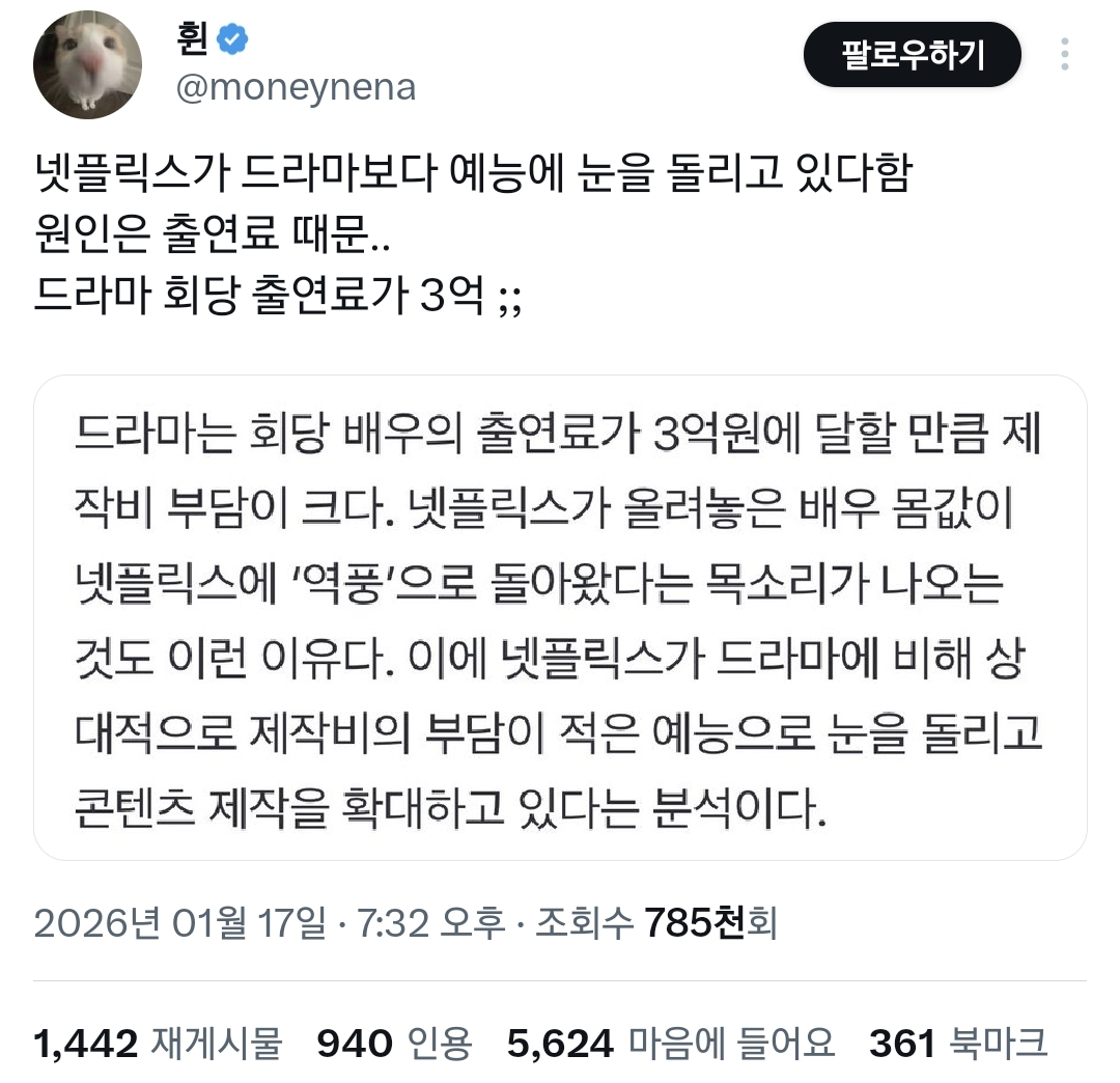 한국배우들 몸값 올린 역풍 맞는 중이라는 넷플릭스.twt | 인스티즈