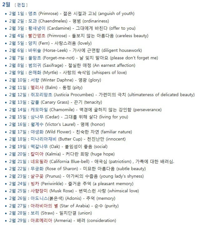 생일 날짜별 탄생화 의미.jpg | 인스티즈