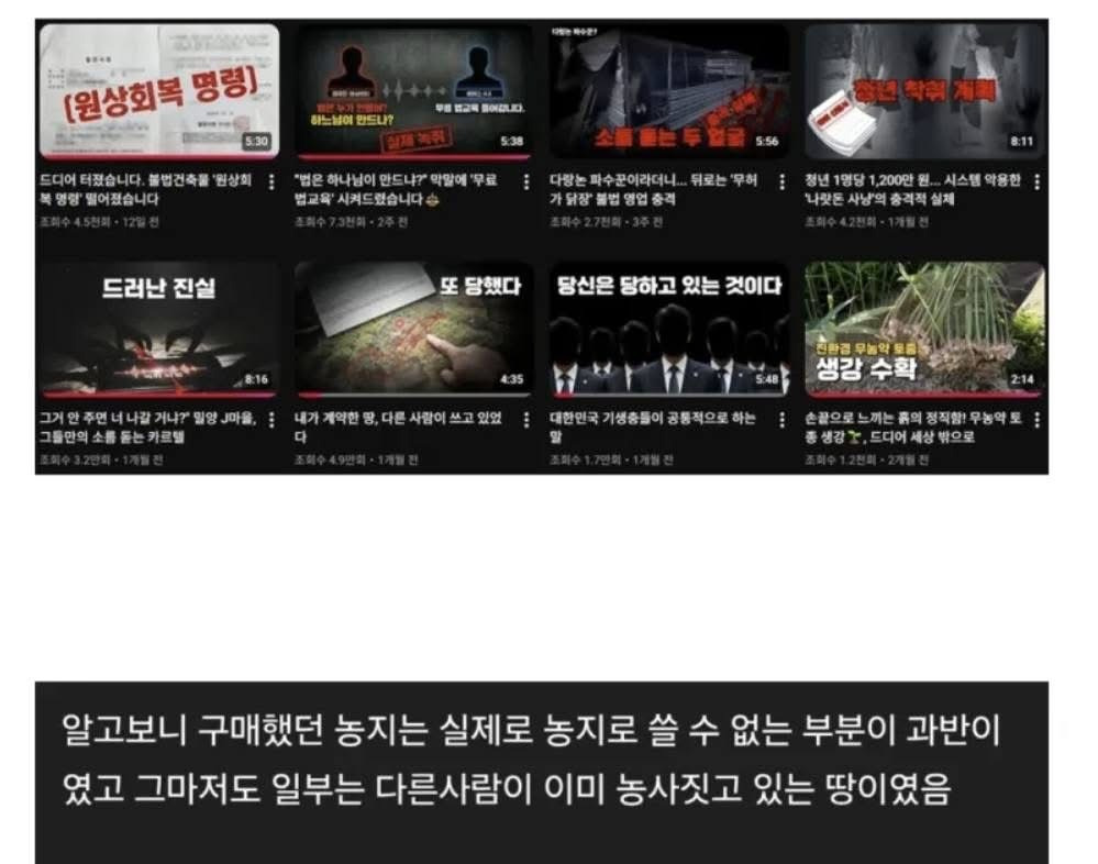 한국 시골에서 지옥도를 걷고 있는 귀농 유튜버 | 인스티즈