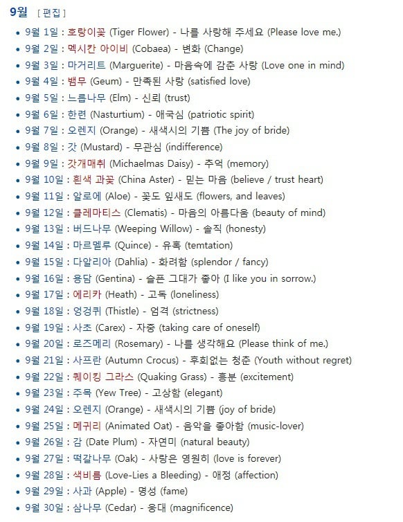 생일 날짜별 탄생화 의미.jpg | 인스티즈