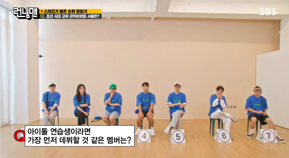 런닝맨 스탭 100명이 뽑은 멤버들 순위 | 인스티즈