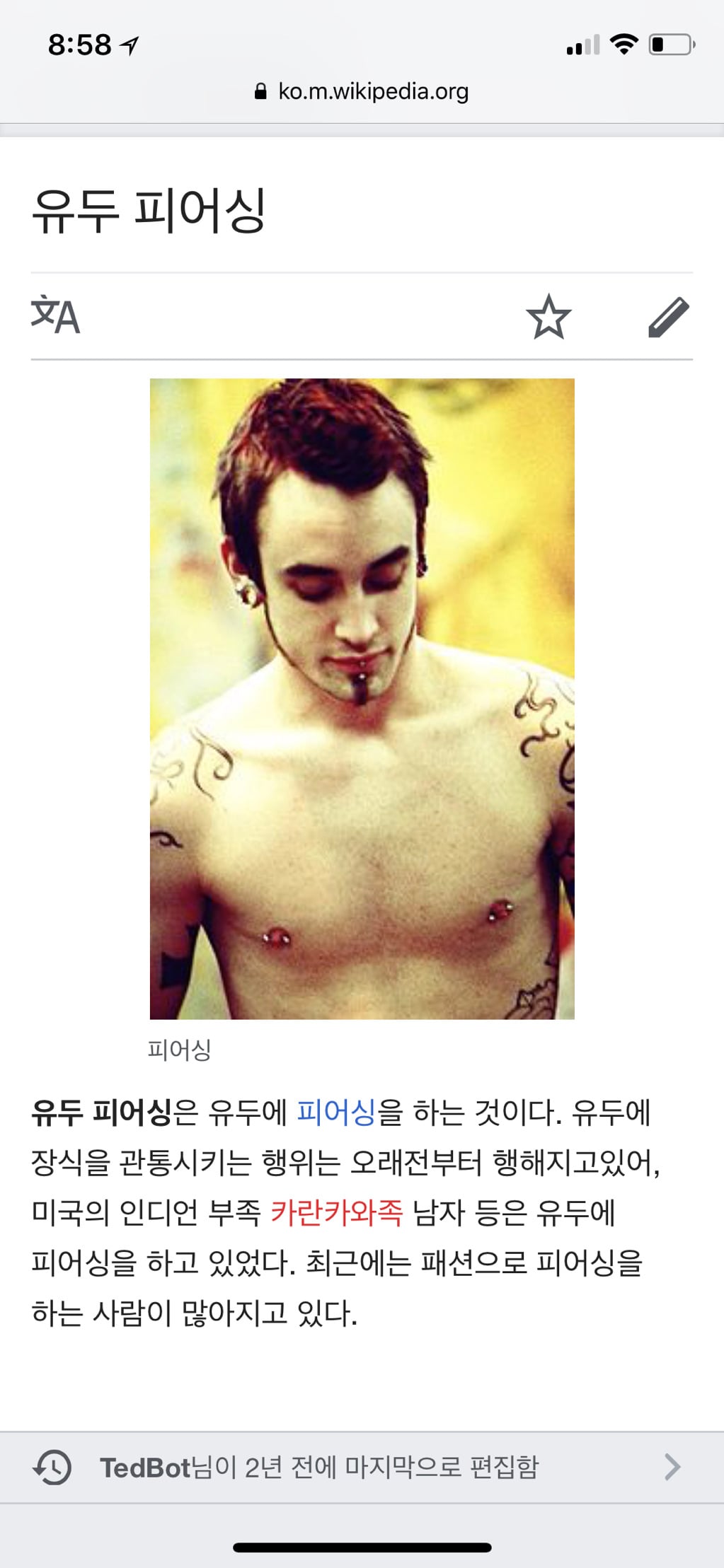 해외 셀럽들이 많이하는것같은 겁나아플것같은 피어싱 | 인스티즈