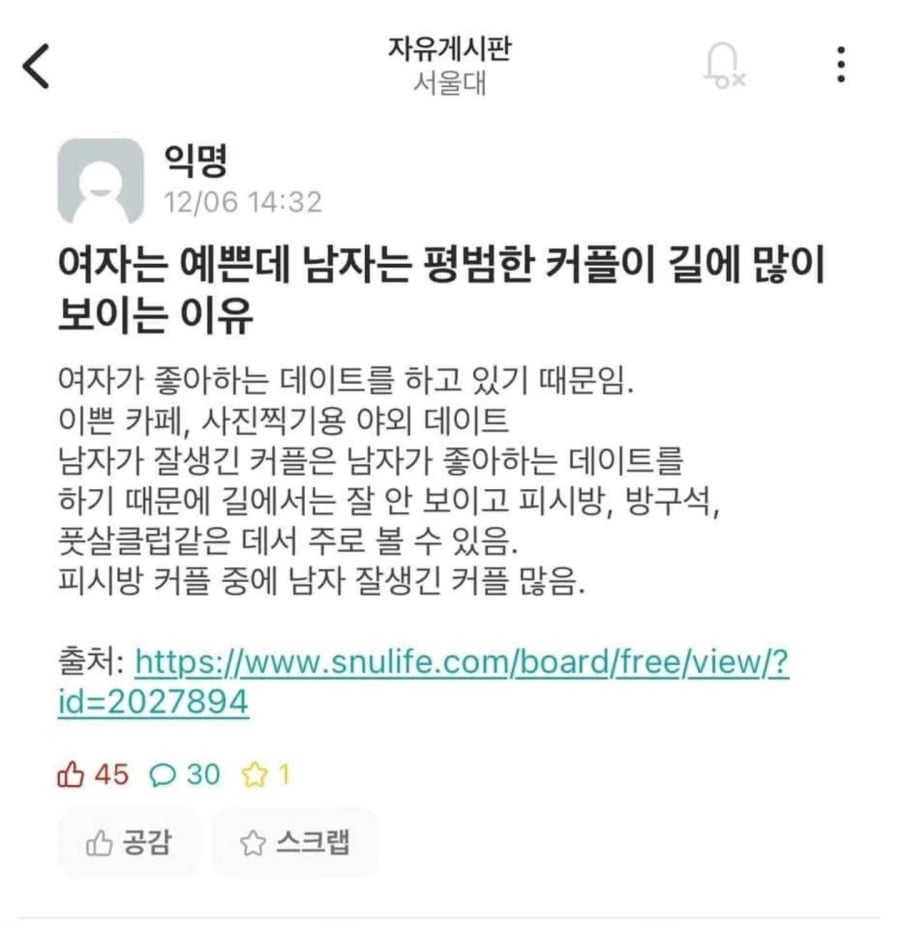 여자는 예쁜데 남자는 평범한 커플이 길에 많이 보이는 이유 | 인스티즈