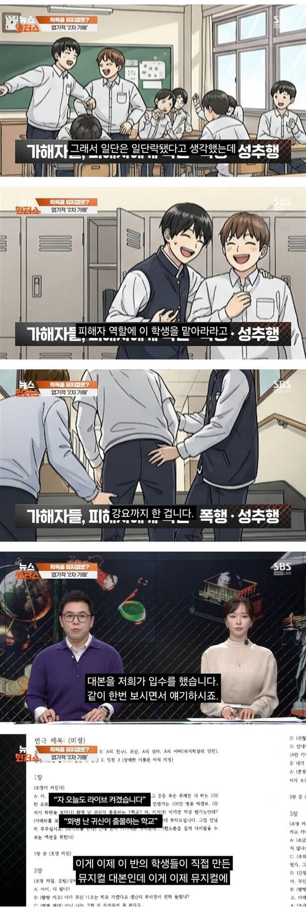자기가 한 학폭 내용으로 뮤지컬 만든 중딩들 | 인스티즈