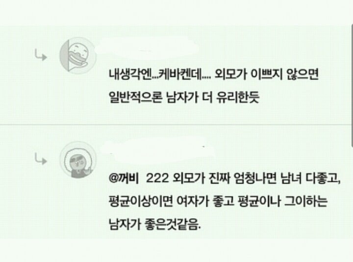 남초 회원들이 생각하는 남녀 외모에 따른 인생 난이도 | 인스티즈