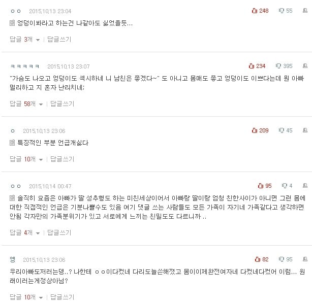 아빠가 몸매를 칭찬했는데 수치심들어 | 인스티즈