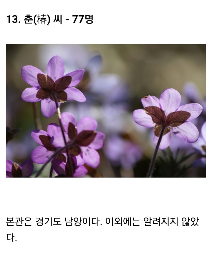 국내 300명도 안되는 희귀성씨 15개 | 인스티즈