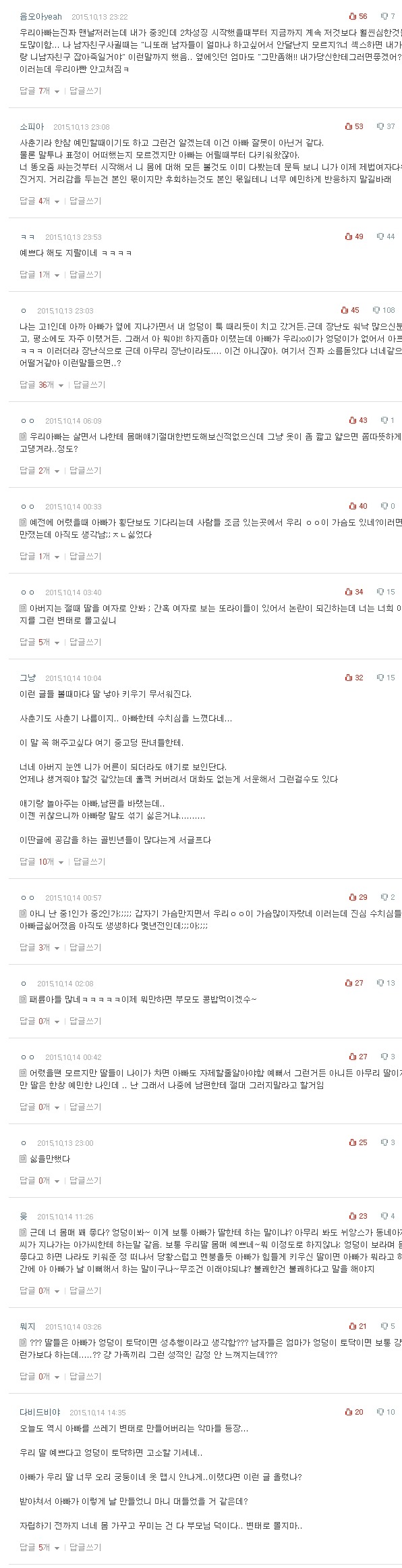 아빠가 몸매를 칭찬했는데 수치심들어 | 인스티즈