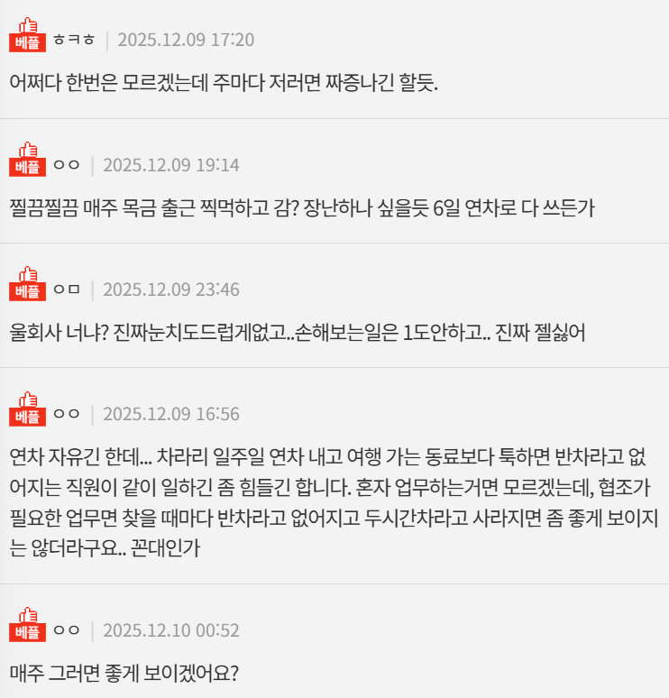 목, 금요일마다 오후반차 쓰는거 안좋게 보이나요? | 인스티즈