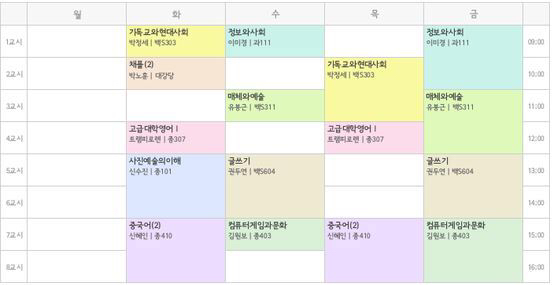 전국 대학생 망한 시간표 경진대회 | 인스티즈